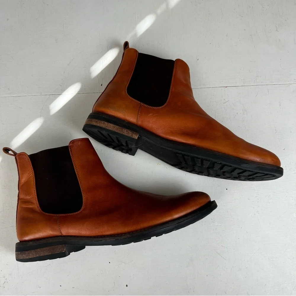 TB PHELPS- Santa Fe Chelsea Boot Tan Brown Ankle Boots Western Cowboy